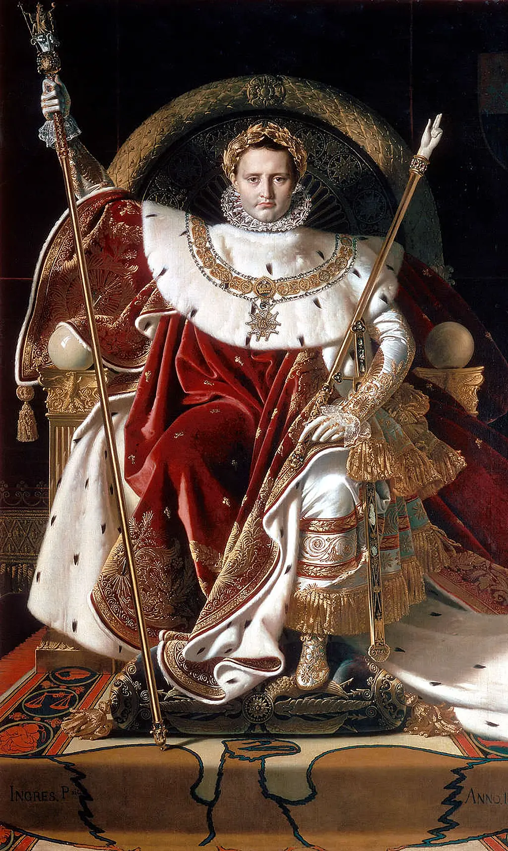 Napoleon I on his Imperial Throne in Detail Jean-Auguste-Dominique Ingres